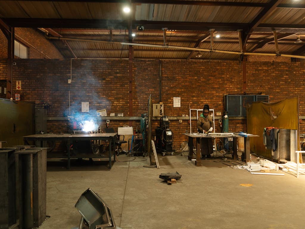 The welding area of the Foxtron workshop