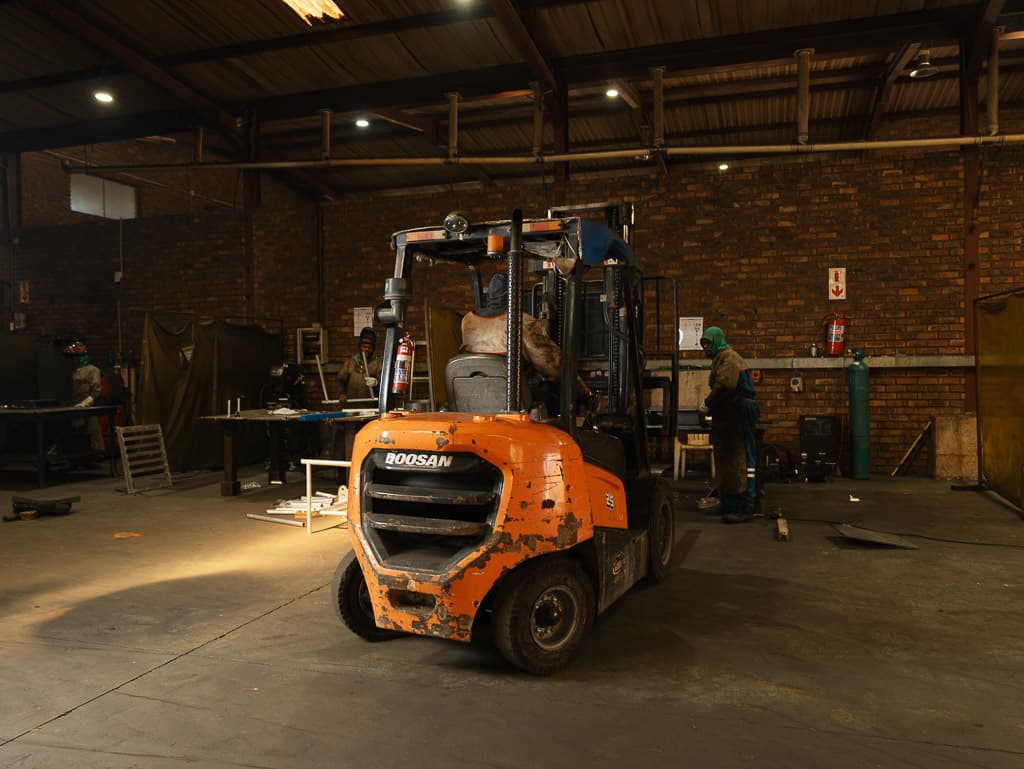 Wide view of the Foxtron fabrication workshop