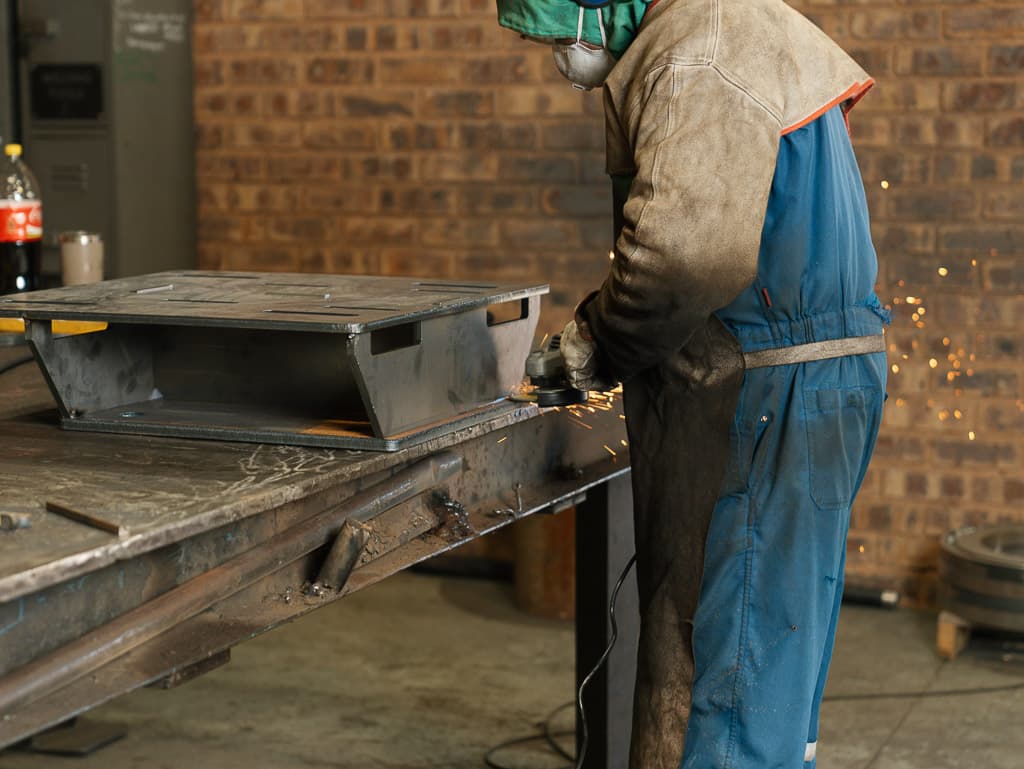 Finishing a fabricated sheet metal component at Foxtron Engineering