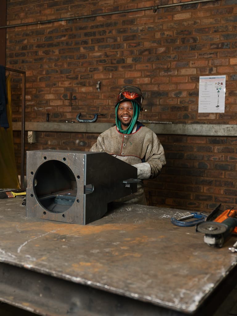 Completed fabricated sheet metal housing with machined bore