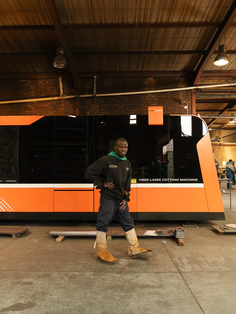 Fibre laser cutting machine on the Foxtron workshop floor