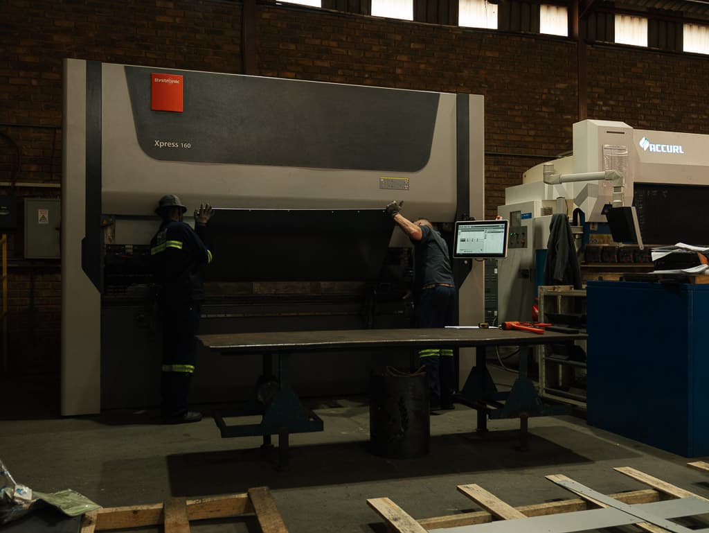 Bystronic CNC press brake in operation